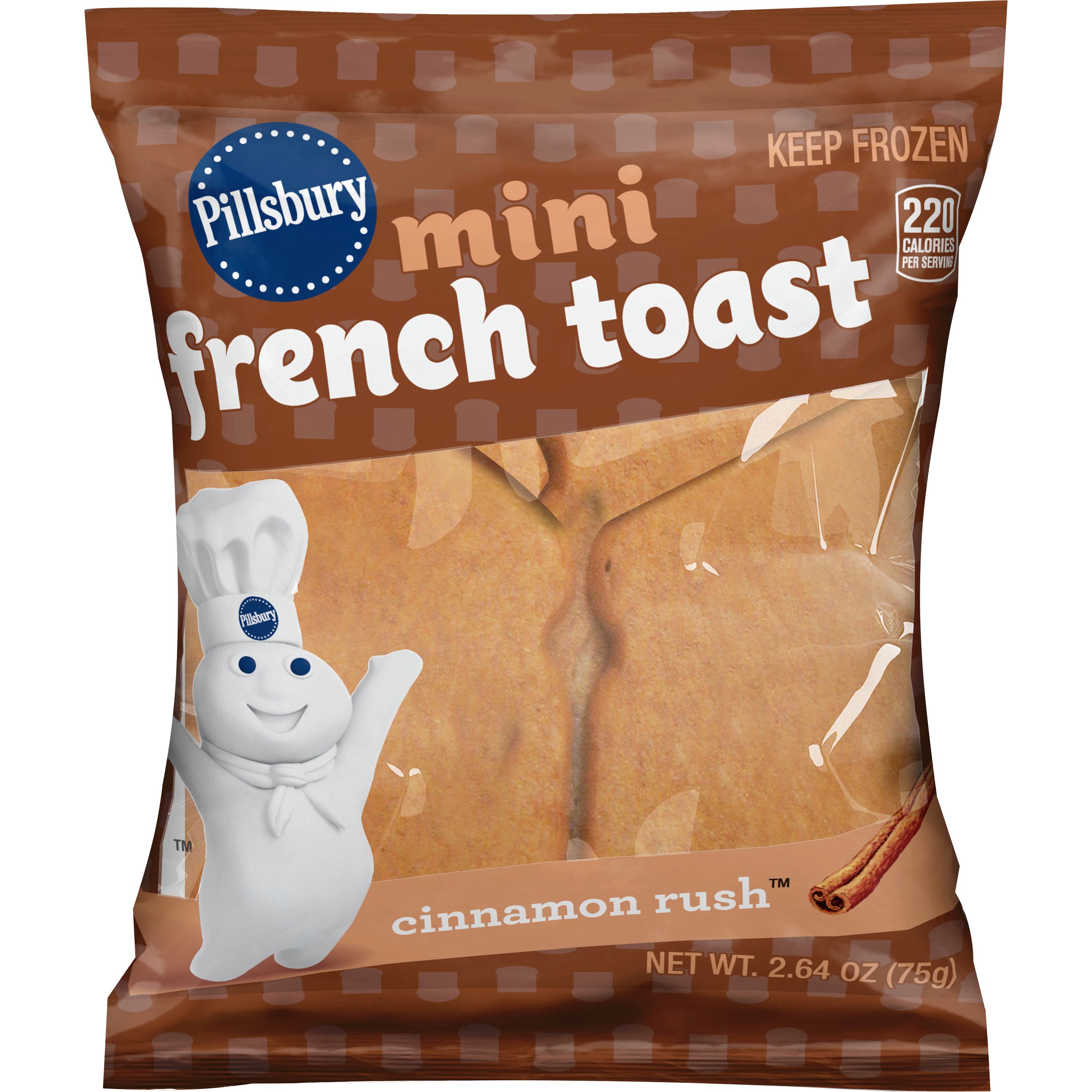Pillsbury™ Frozen Mini French Toast Cinnamon Rush™ 2.64 Ounce Size - 72 Per Case.
