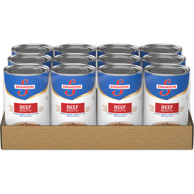 Swanson Beef Broth 49.5 Ounce Size - 12 Per Case.