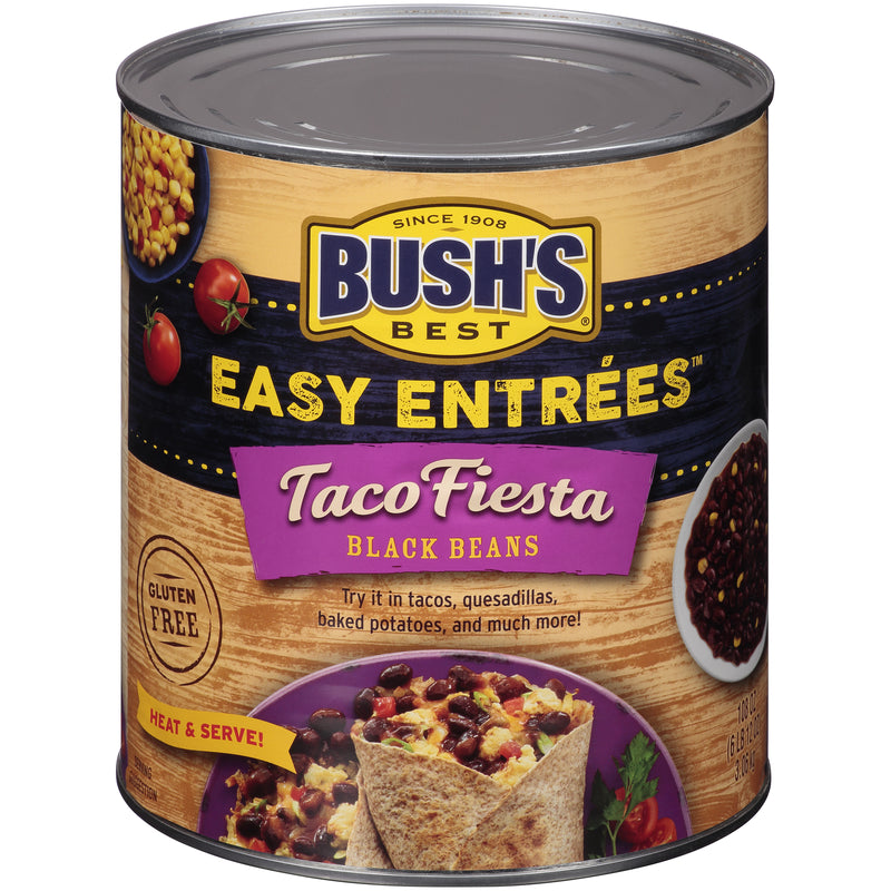 Bush's Taco Fiesta Black Beans 108 Ounce Size - 6 Per Case.