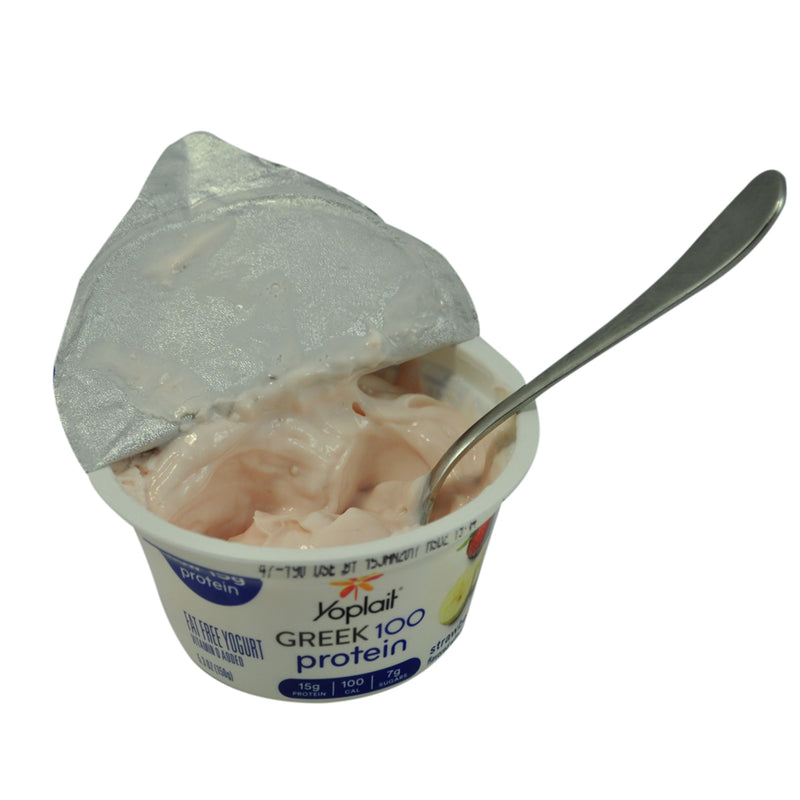Yoplait® Greek Protein Yogurt Single Serve Cup Strawberry Banana 5.3 Ounce Size - 12 Per Case.