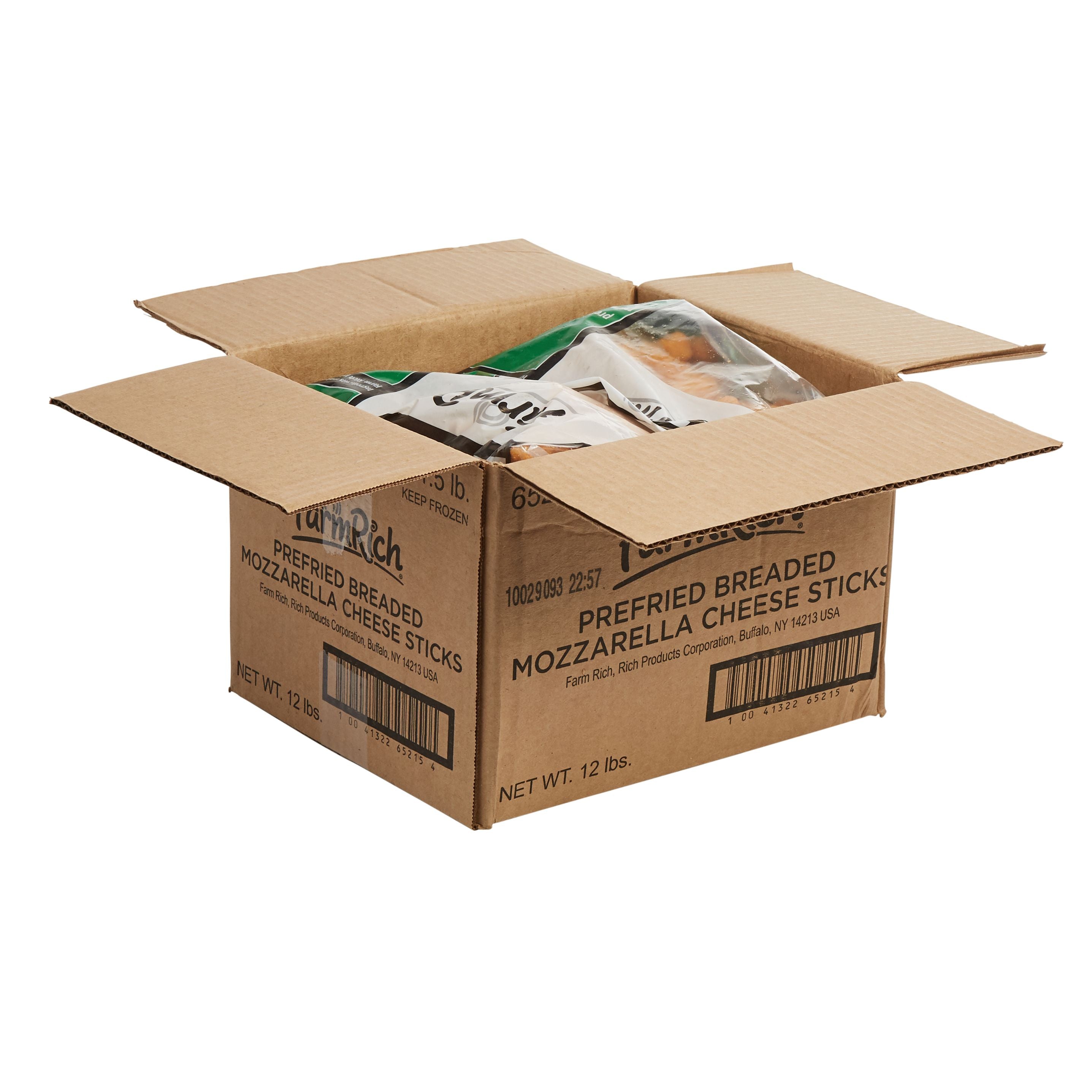 Appetizer Breaded Mozzarella Sticks 4" 1.5 Pound Each - 8 Per Case.