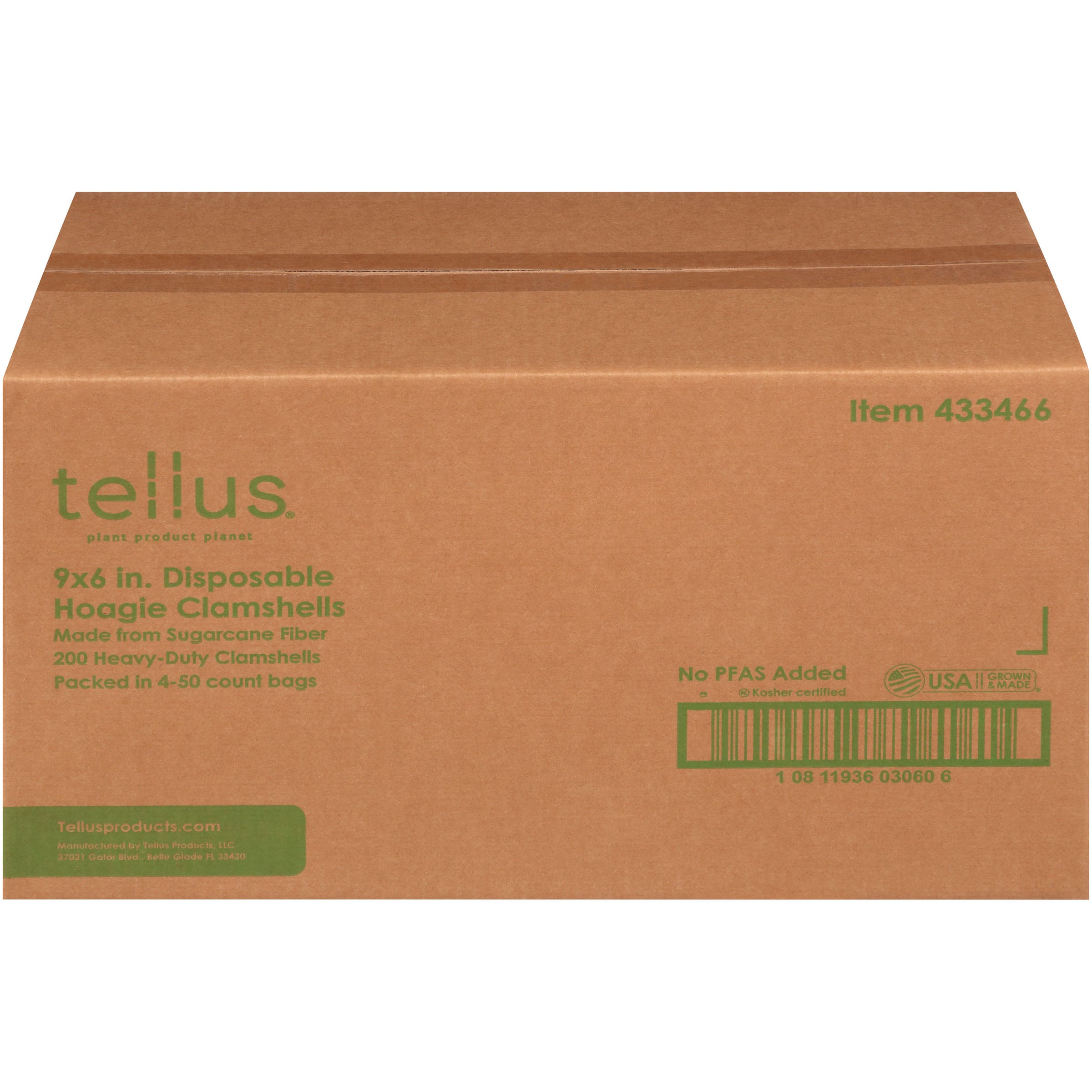 Tellus Hoagie Clamshell 50 Each - 4 Per Case.