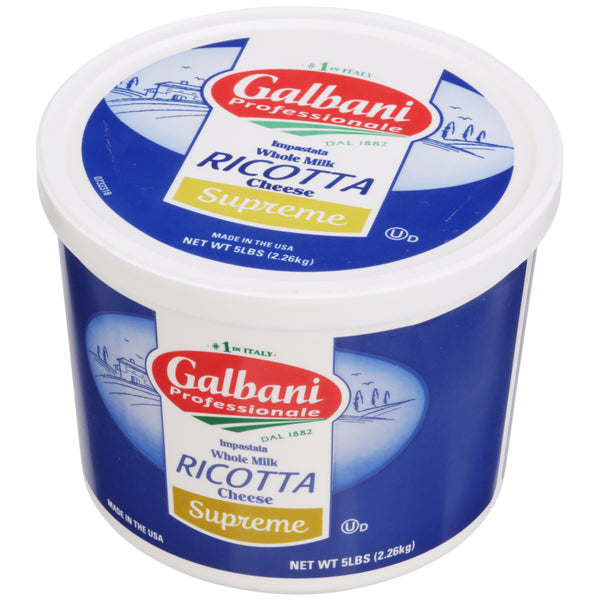 Galbani Whole Milk Supreme Impastata Ricotta 5 Pound Each - 4 Per Case.