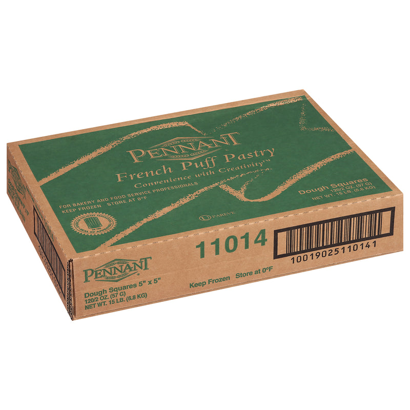 Pennant Pastry Puffed Squares 5"x5" 2 Ounce Size - 120 Per Case.