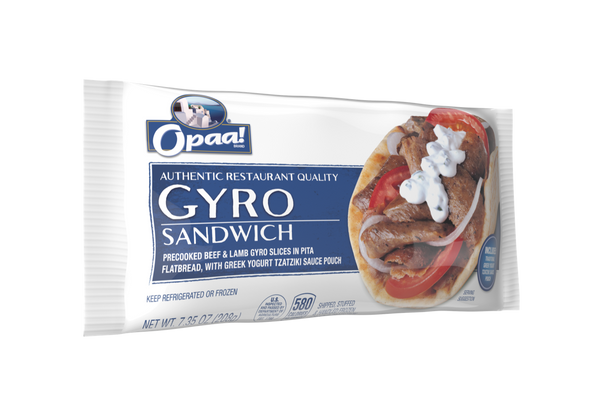 Opaa Brand® Premade Gyros Sandwich 7.35 Ounce Size - 12 Per Case.