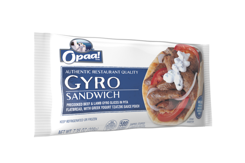 Opaa Brand® Premade Gyros Sandwich 7.35 Ounce Size - 12 Per Case.
