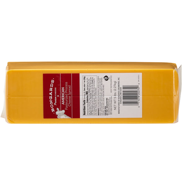 Bongards Yellow Cheese Processed American Spread 5 Pound Each - 6 Per Case.