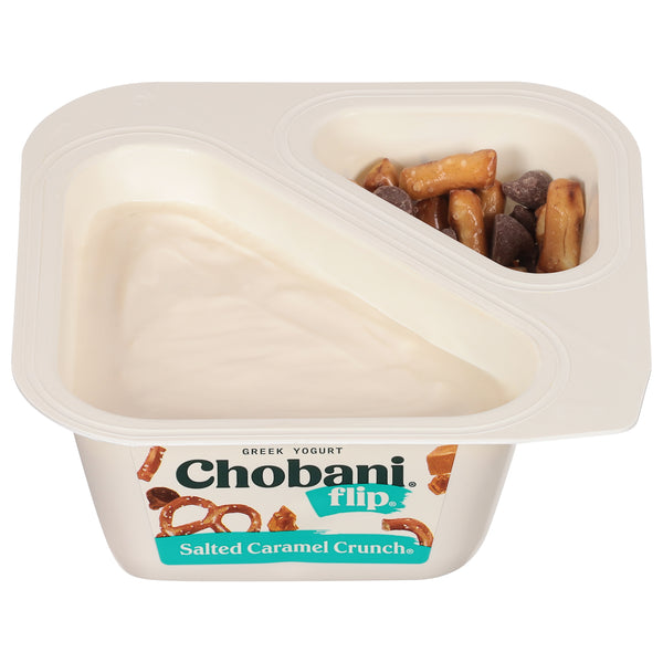 Chobani® Flip® Low Fat Greek Yogurt Salted Caramel Crunch® 4.5 Ounce Size - 12 Per Case.
