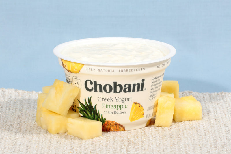 Chobani® Low Fat Greek Yogurt Pineapple Onthe Bottom 5.3 Ounce Size - 12 Per Case.