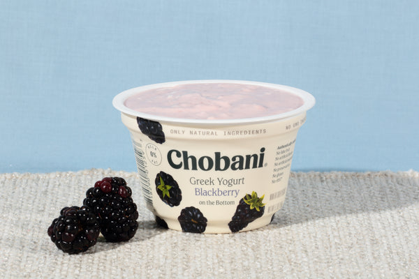 Chobani® Non Fat Greek Yogurt Blackberry Onthe Bottom 5.3 Ounce Size - 12 Per Case.