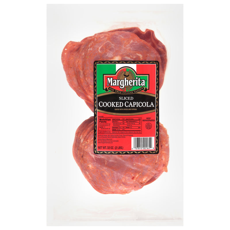 Margherita Sliced Capicola 2 Pound Each - 5 Per Case.