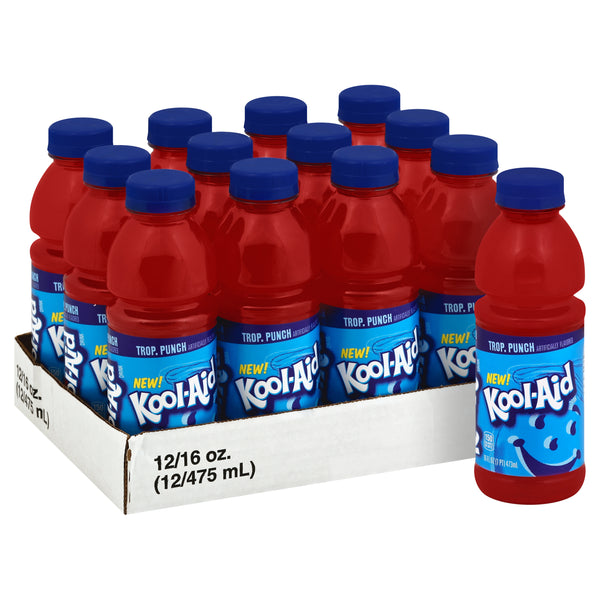 Kool Aid Ready To Drink Tropical Punch Beverage, 16 Fluid Ounce - 12 Per Case.
