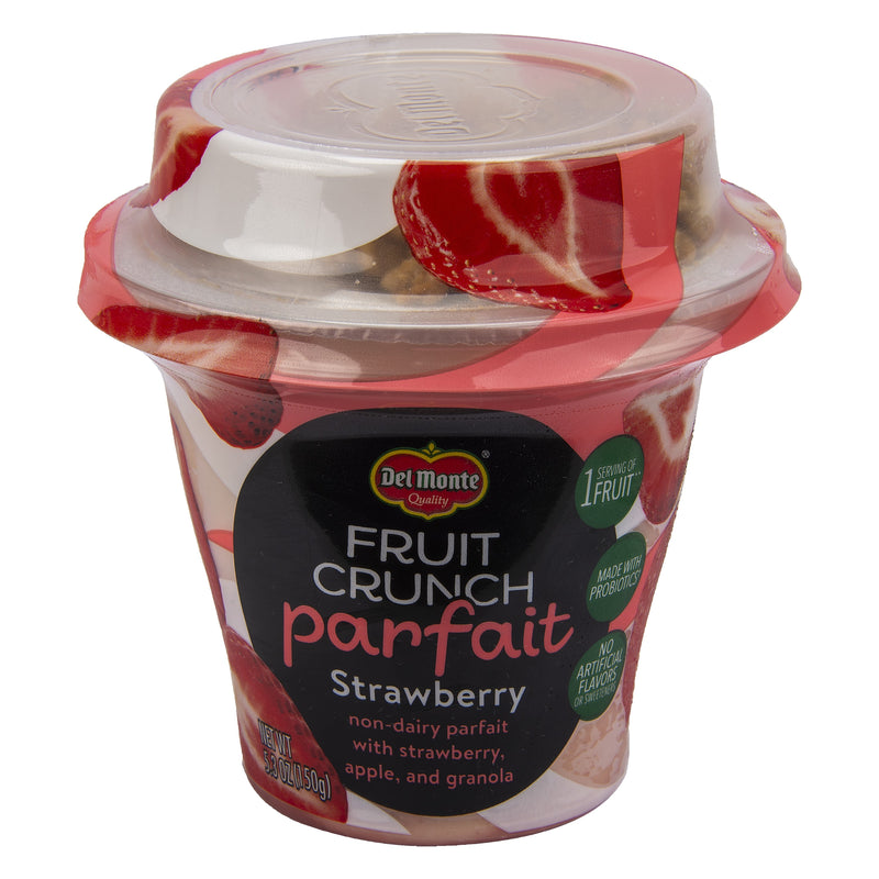 Del Monte® Fruit Crunch Parfait Strawberry Cup 5.3 Ounce Size - 6 Per Case.