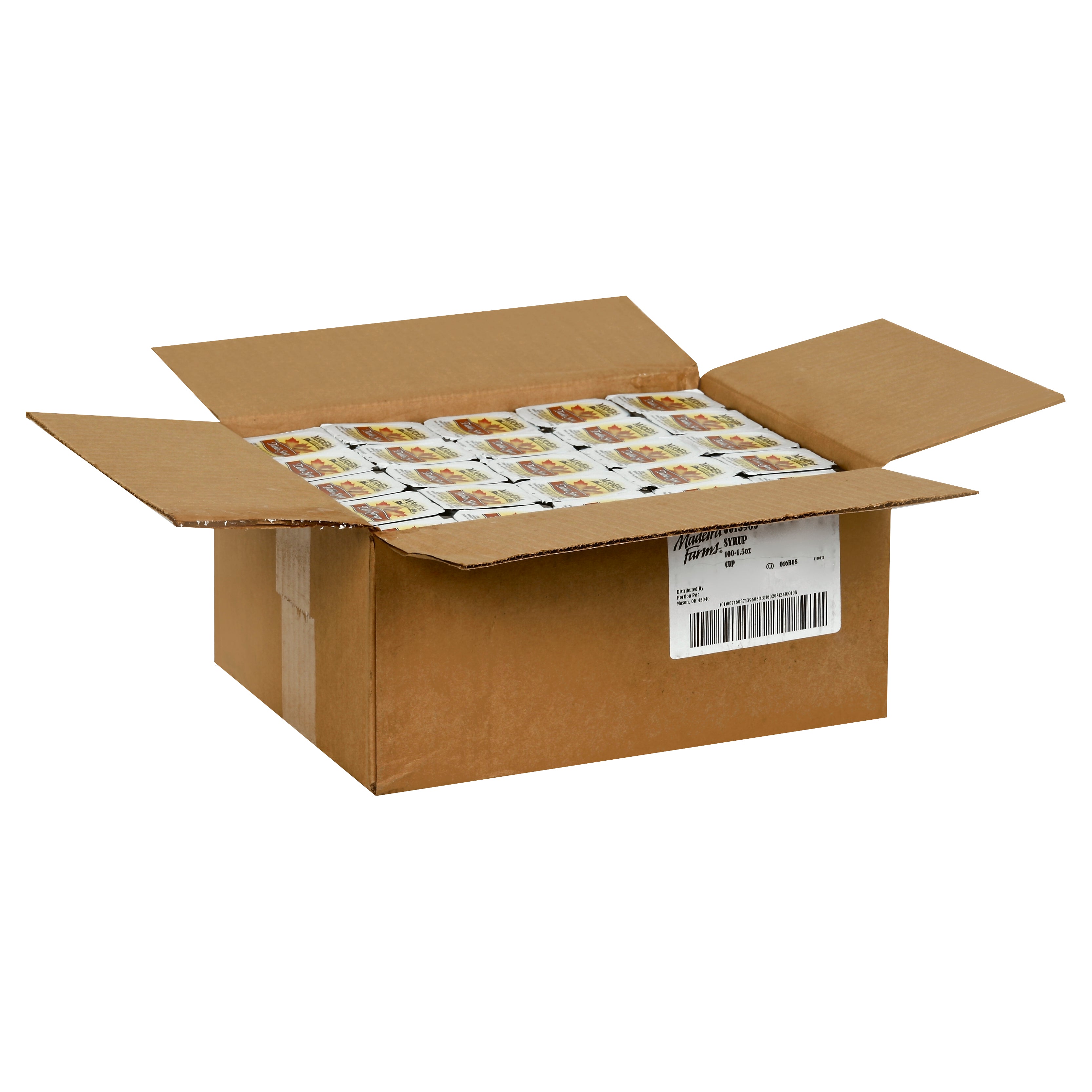 MADEIRA FARMS Single Serve Table Syrup 1.5 Ounce Cups 100 Per Case