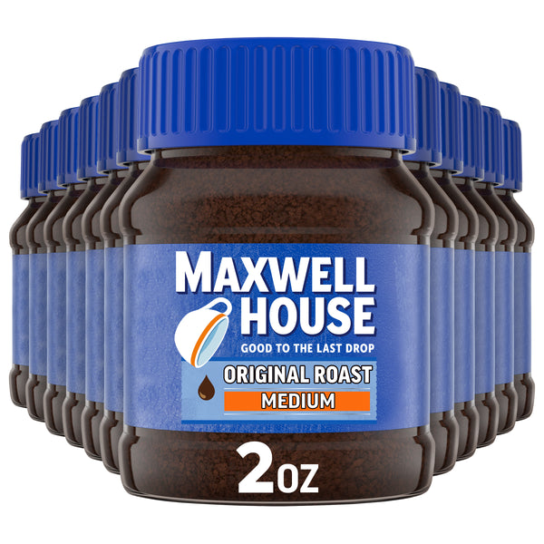 Maxwell House Coffee Instant Original Coffee, 2 Ounce Size - 12 Per Case.