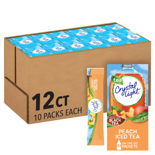 Crystal Light Beverage On The Go Peach Tea 0.07 Ounce Size - 120 Per Case.