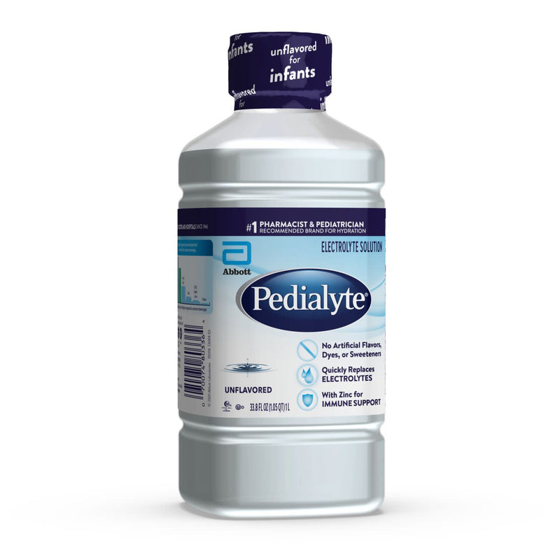 Pedialyte Unflavored Bottle 33.8 Fluid Ounce - 8 Per Case.