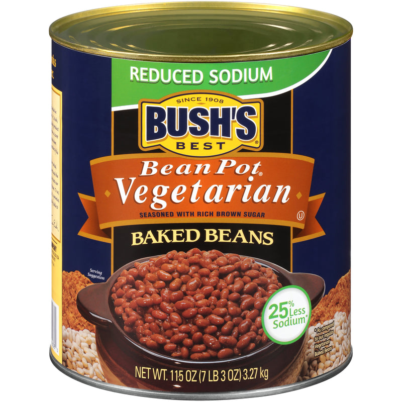 Bush's Bean Pot Reduced Sodium Vegetarian Baked Beans 115 Ounce Size - 6 Per Case.