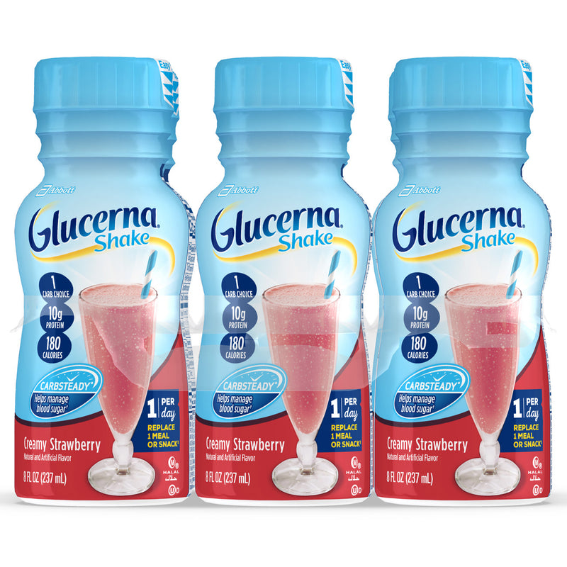 Glucerna Shake Strawberries And Cream Bottles 8 Fluid Ounce - 24 Per Case.