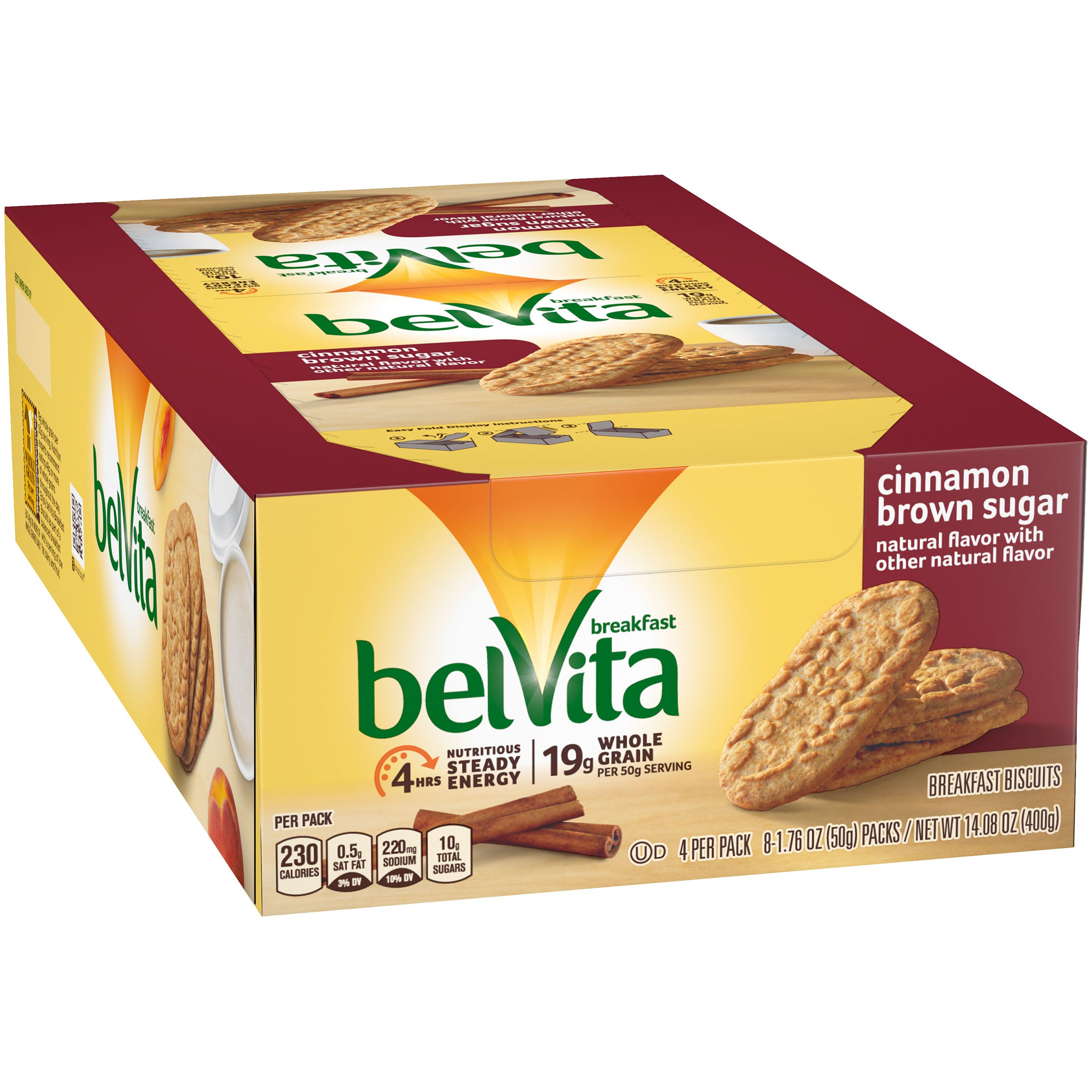 Belvita Cinnamon & Brown Sugar Breakfast Bar 1.76 Ounce Size - 64 Per Case.