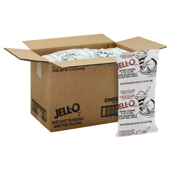 JELL-O Chocolate Instant Pudding & Pie Filling 28 Ounce Pouch 12