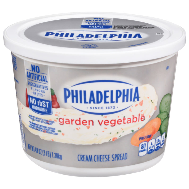 PHILADELPHIA Garden Vegetable Cream Cheese Spread 48 Ounce Tub 6 Per Case