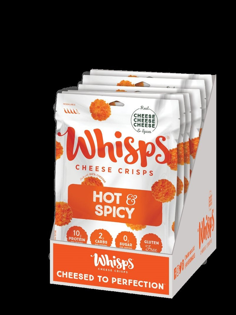 Whisps Hot & Spicy Crisps 2.12 Ounce Size - 6 Per Case.