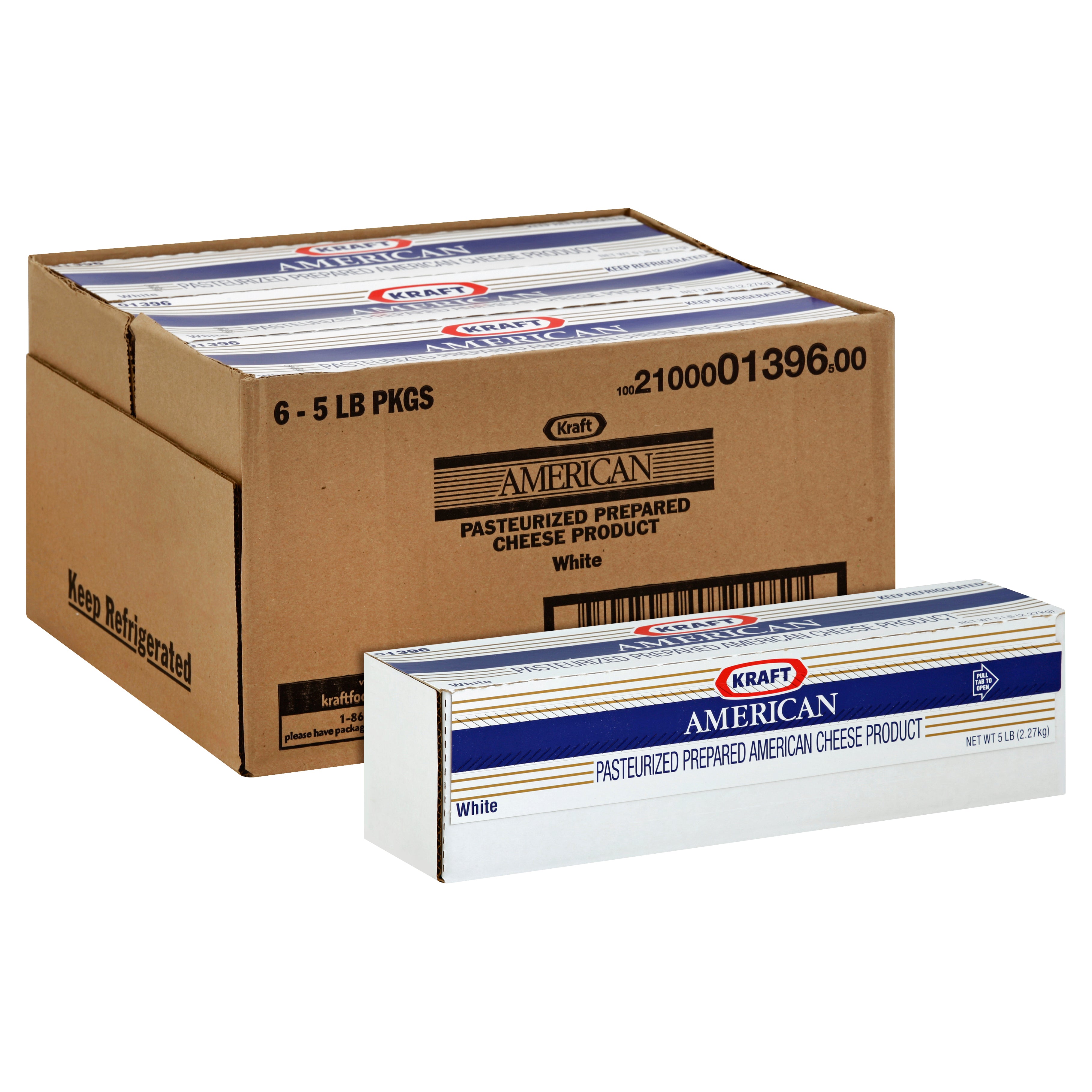 KRAFT American White Cheese 5 lb. Loaf 4 Per Case