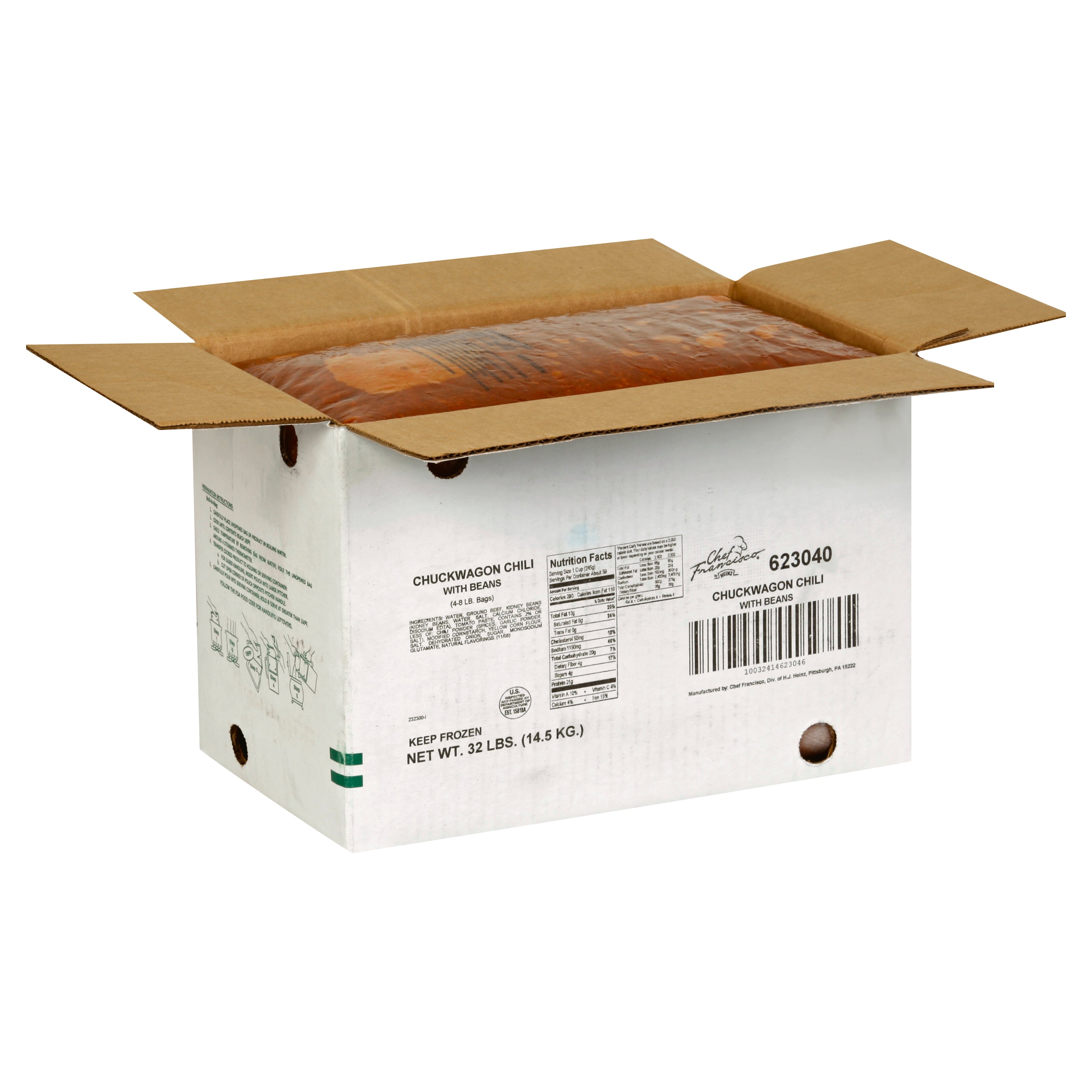 HEINZ CHEF FRANCISCO Chuckwagon Chili Soup 8 lb. Bag 4 Per Case