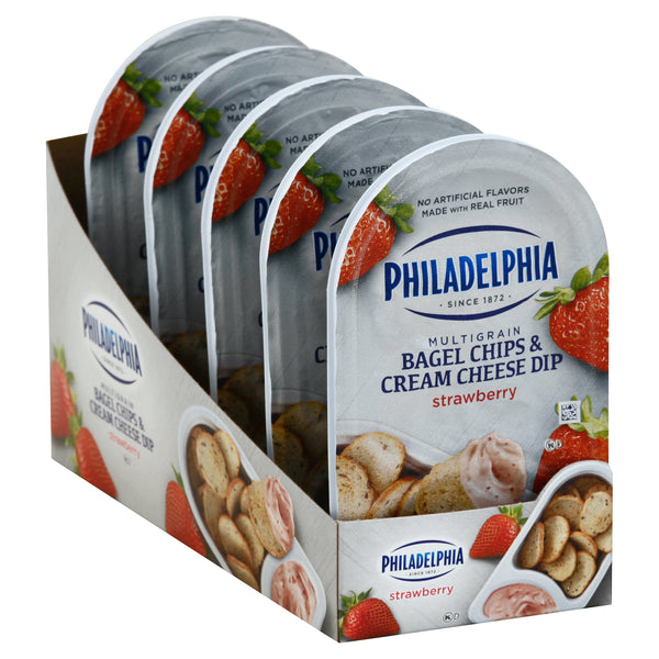 PHILADELPHIA Bagel Chips & Strawberry Cream Cheese Dip 2.5 Ounce Tray 10)