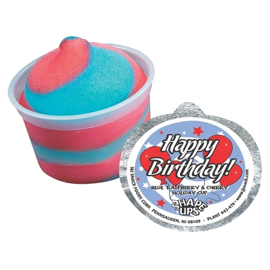 Shape-Up Blue Raspberry And Cherry Swirl Holiday Birthday Cake Theme Juice Cup, 4.4 Fluid Ounce - 96 Per Case.