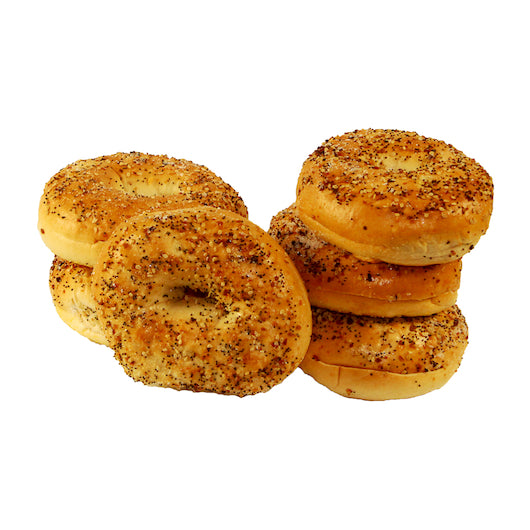 Just Bagels Everything Bagel Sliced 4 Ounce, 6 Each - 8 Per Case.
