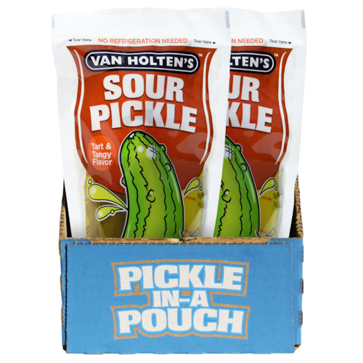 Van Holten's Large Sour Pickle Individually Packed In A Pouch, 1 Each - 12 Per Case.