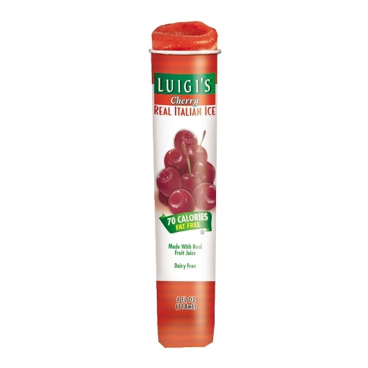 Luigi Cherry Real Italian Ice 4 Ounce Size - 24 Per Case.
