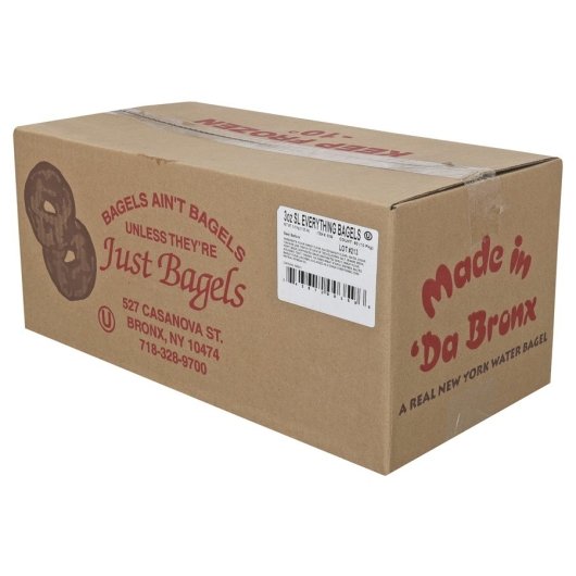 Just Bagels Everything Sliced Bagels, 6 Each - 10 Per Case.