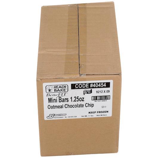 Readi-Bake Benefit Oatmeal Chocolate Chip Bar 1.25 Ounce Size - 96 Per Case.