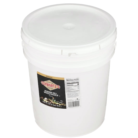 Schwartz's 45 To 55 Count Whole Kosher Pickles, 5 Gallon