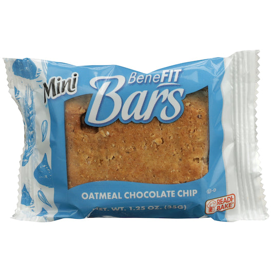 Readi-Bake Benefit Oatmeal Chocolate Chip Bar 1.25 Ounce Size - 96 Per Case.