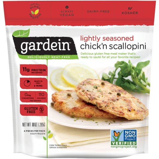 Gardein Lightly Seasoned Chicken Scallopini 10 Ounce Size - 8 Per Case.