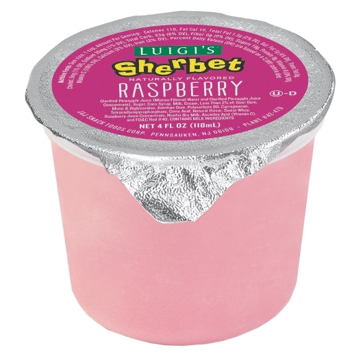 Luigi Raspberry Sherbet Cups 4 Fluid Ounce - 96 Per Case.