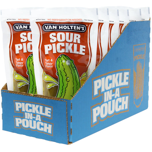 Van Holten's Large Sour Pickle Individually Packed In A Pouch, 1 Each - 12 Per Case.