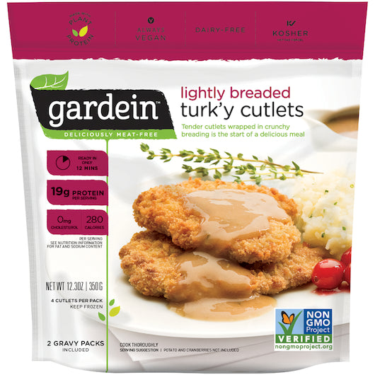 Gardein Lightly Breaded Turkey Cutlet 12.3 Ounce Size - 8 Per Case.