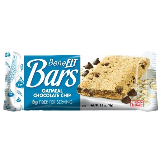 Readi-Bake Benefit Oatmeal Chocolate Chip Bar 2.5 Ounce Size - 48 Per Case.