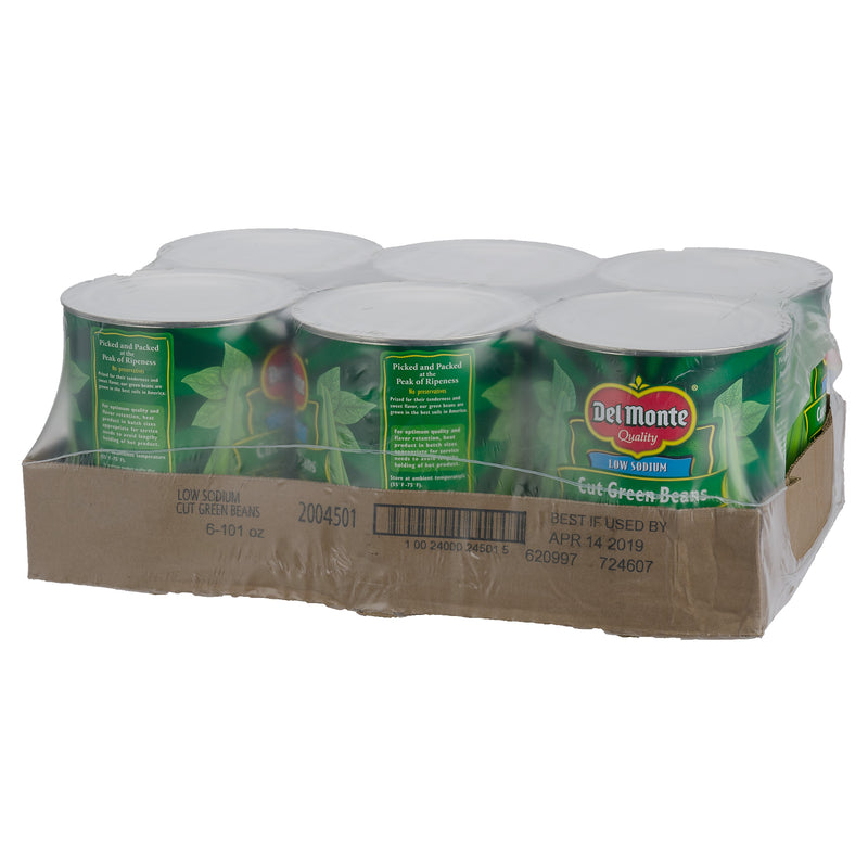 Del Monte® Low Sodium Cut Green Beans Can 101 Ounce Size - 6 Per Case.