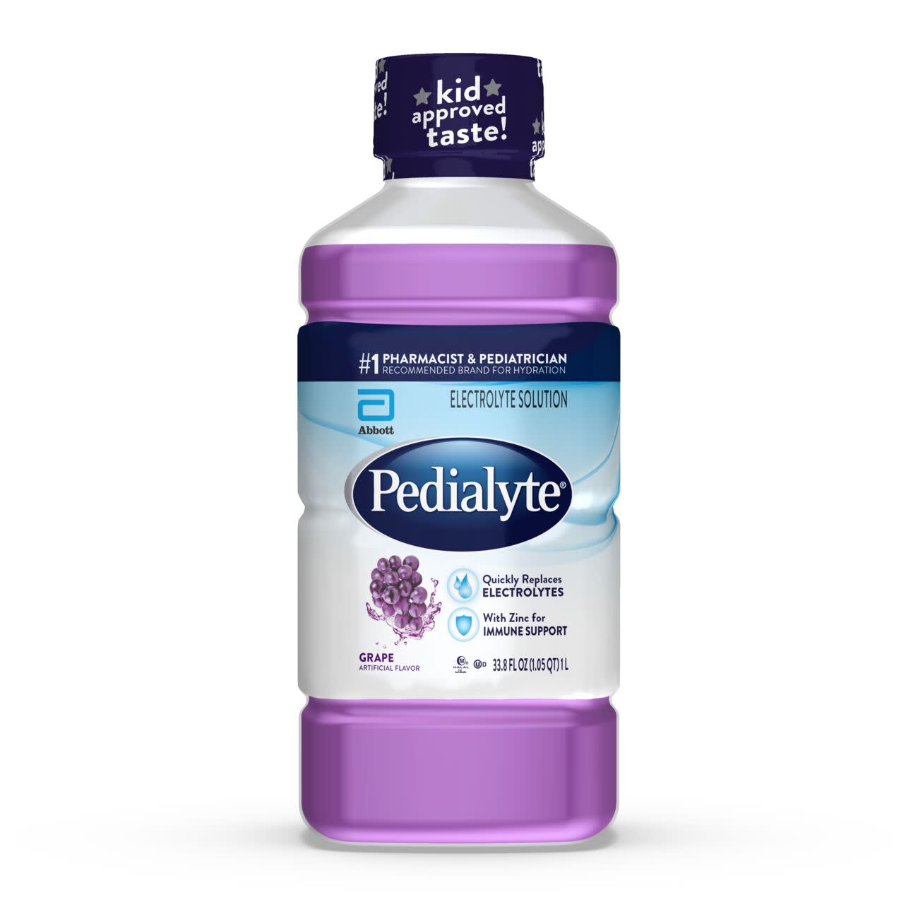 Pedialyte Grape Bottle 1.05 Qt - 8 Per Case.