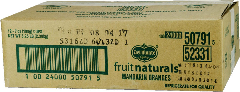 Del Monte® Mandarin Oranges In Extra Lightsyrup Cup 7 Ounce Size - 12 Per Case.