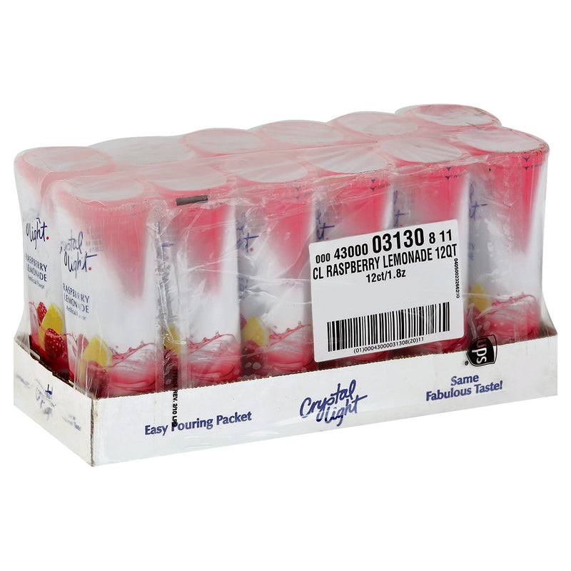 Crystal Light Lemonade Raspberry Beverage Mix, 1.8 Ounce Size - 12 Per Case.