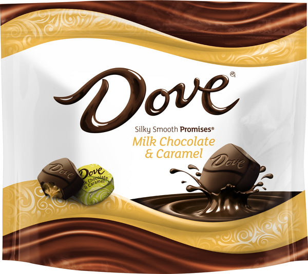 Dove Milk Chocolate Caramel Promises Stand Uppouch 7.61 Ounce Size - 8 Per Case.