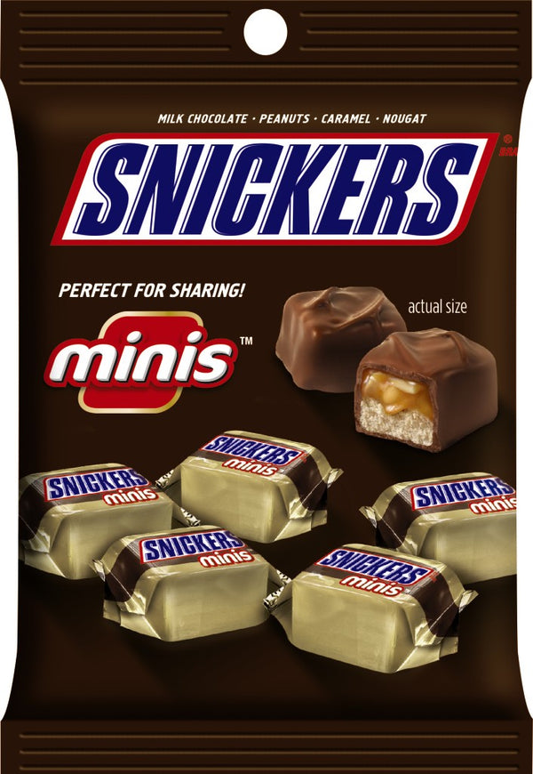 Snickers Miniatures Peg 4.4 Ounce Size - 12 Per Case.