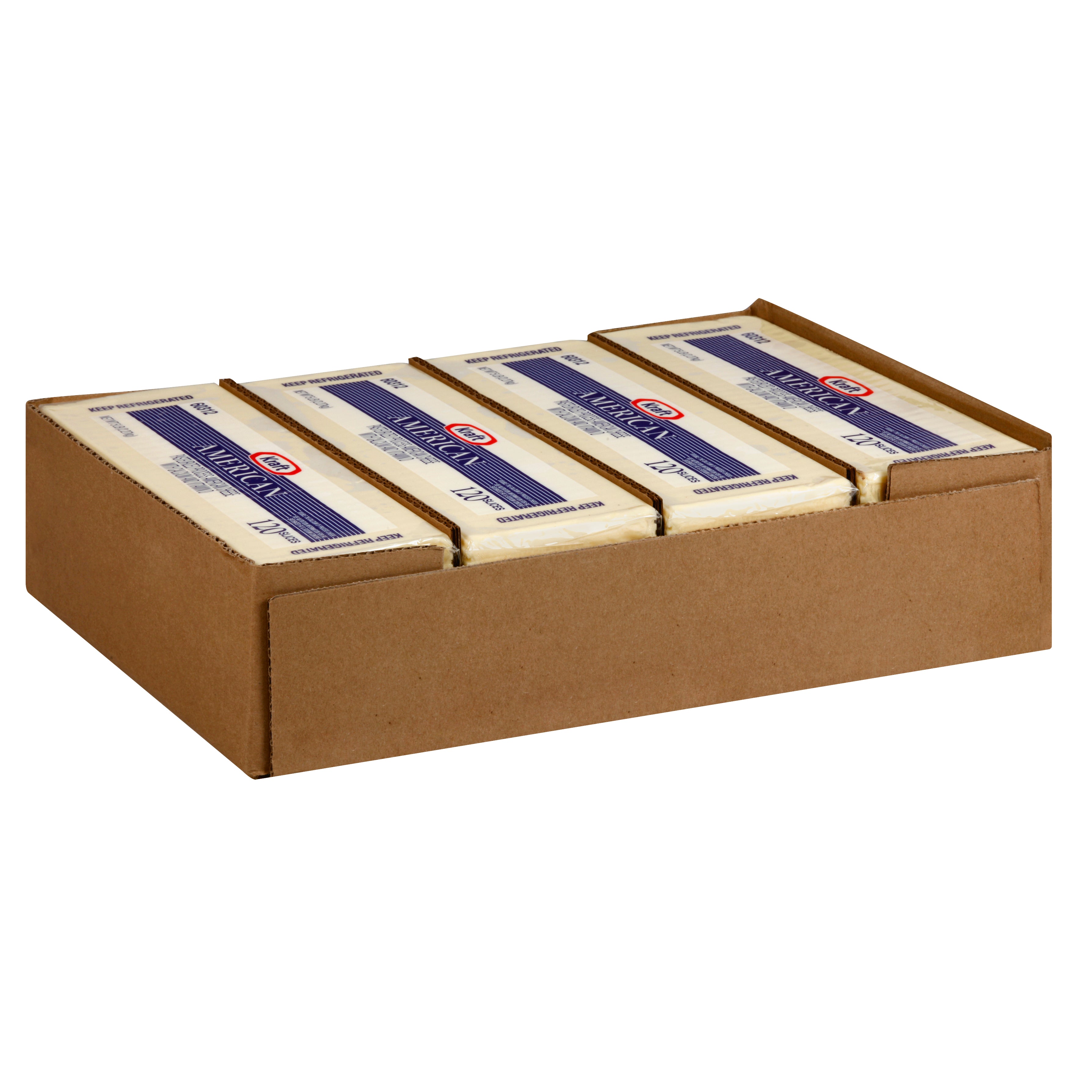 KRAFT American Sliced White Cheese (120 Slices) 5 lb. 4 Per Case